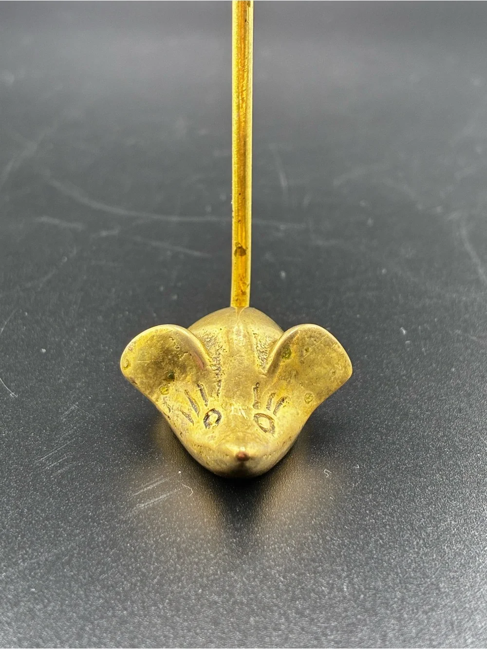Source Unknown Solid Brass Mouse Memo/Note Holder